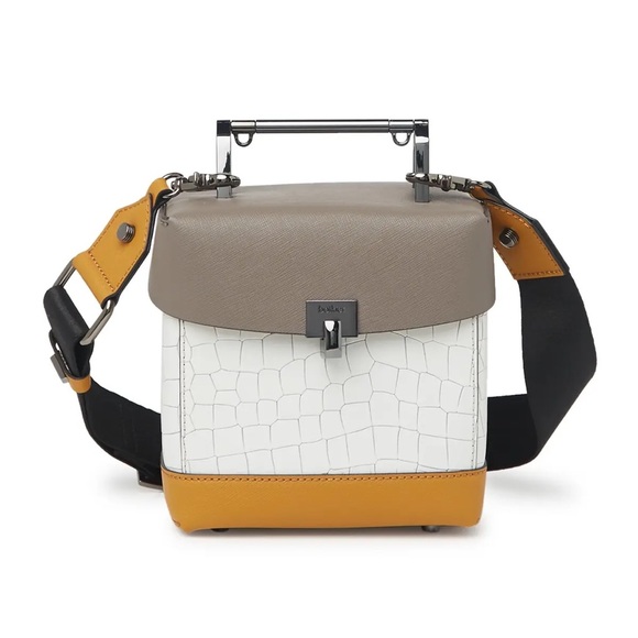 Botkier Lennox Mini Lunchbox Crossbody Bag in Truffle Colorblock - Picture 3 of 8